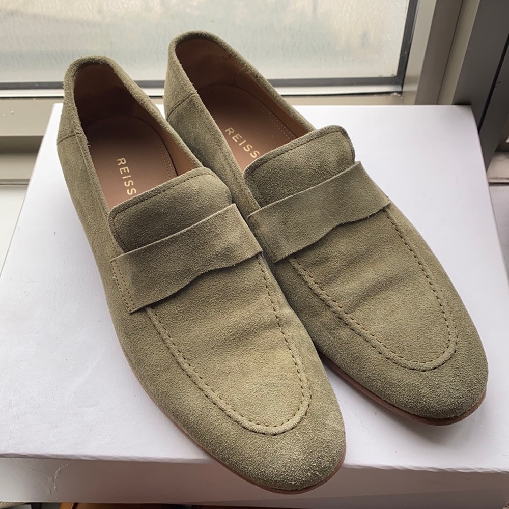 Reiss Green/Olive Suede loafer